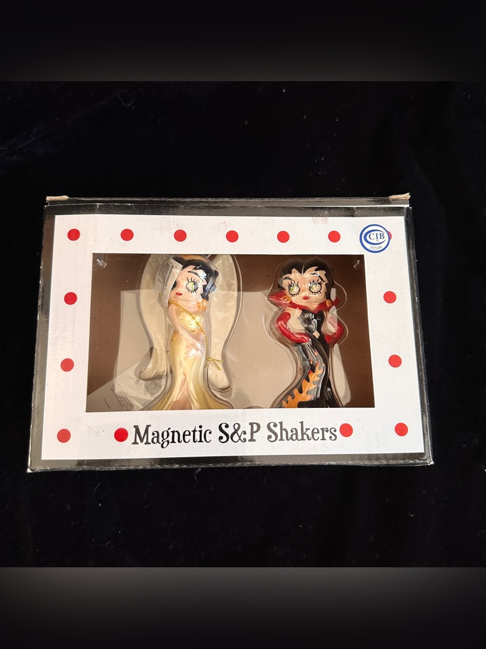Betty Boop angel & devil Magnetic Salt & Pepper Shakers